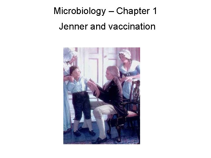 Microbiology – Chapter 1 Jenner and vaccination 