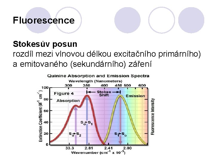 Fluorescence Stokesův posun rozdíl mezi vlnovou délkou excitačního primárního) a emitovaného (sekundárního) záření 