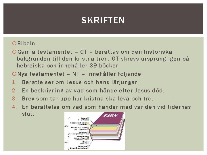 SKRIFTEN Bibeln Gamla testamentet – GT – berättas om den historiska bakgrunden till den