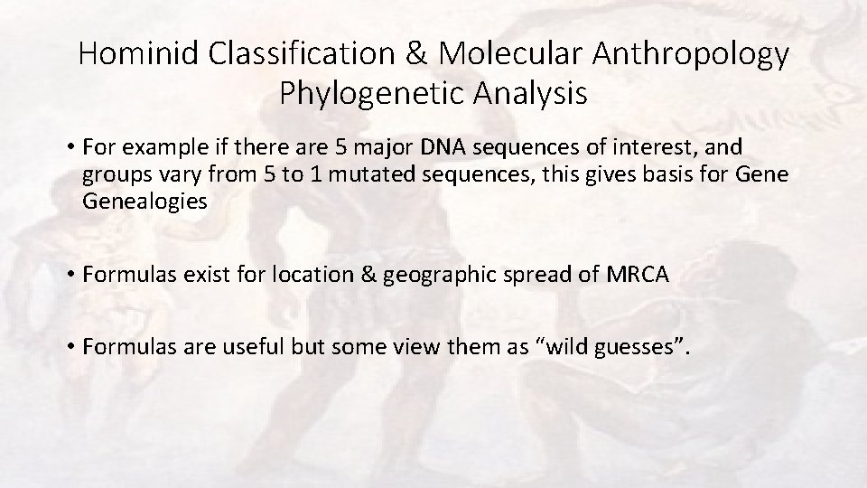 Hominid Classification & Molecular Anthropology Phylogenetic Analysis • For example if there are 5