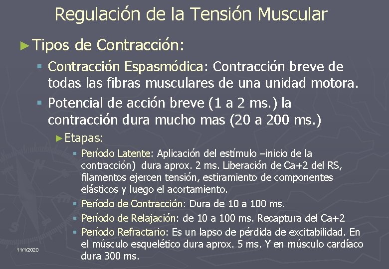 Regulación de la Tensión Muscular ► Tipos de Contracción: § Contracción Espasmódica: Contracción breve