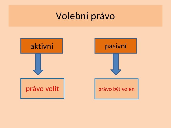 Volební právo aktivní pasivní právo volit právo být volen 