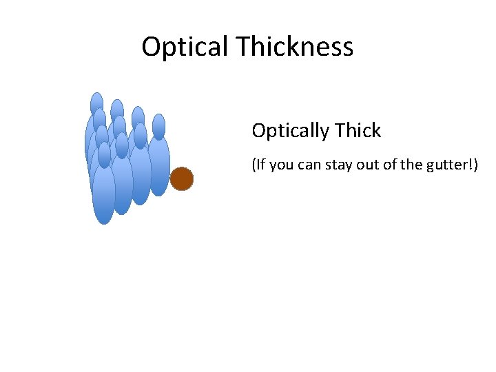 Optical Thickness Optically Thick (If you can stay out of the gutter!) 