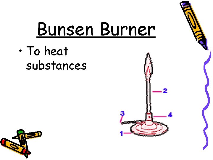 Bunsen Burner • To heat substances 