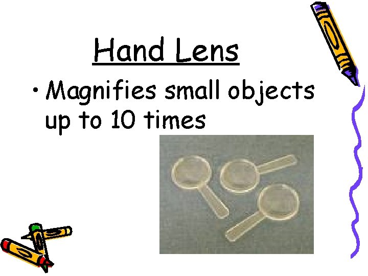 Hand Lens • Magnifies small objects up to 10 times 