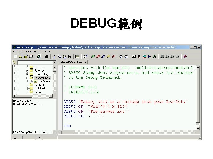 DEBUG範例 