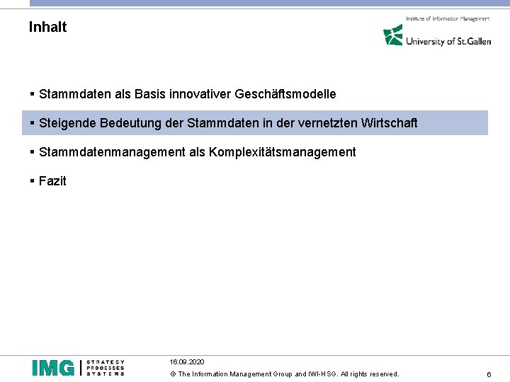 Inhalt § Stammdaten als Basis innovativer Geschäftsmodelle § Steigende Bedeutung der Stammdaten in der