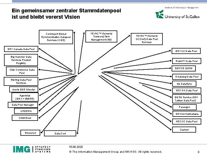 Ein gemeinsamer zentraler Stammdatenpool ist und bleibt vorerst Vision Commport Global Synchronization Datapool Services