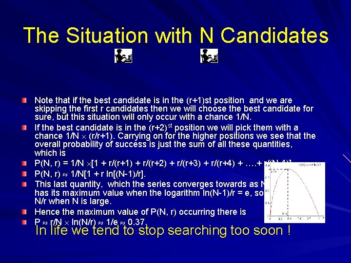 The Situation with N Candidates Note that if the best candidate is in the