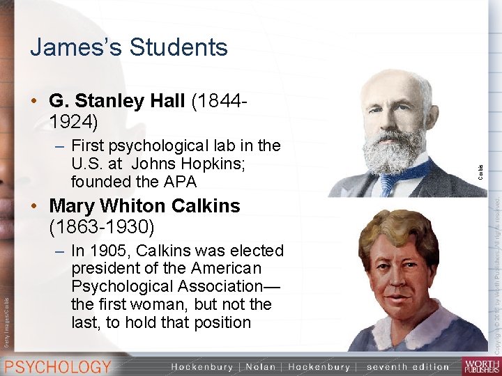 James’s Students – First psychological lab in the U. S. at Johns Hopkins; founded