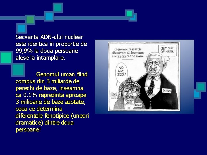 Secventa ADN-ului nuclear este identica in proportie de 99, 9% la doua persoane alese