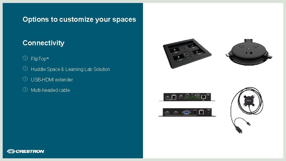Options to customize your spaces Connectivity Flip. Top™ Huddle Space & Learning Lab Solution