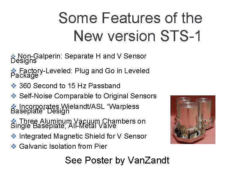 Some Features of the New version STS-1 v Non-Galperin: Separate H and V Sensor