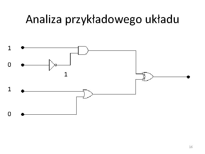 Analiza przykładowego układu 1 0 16 