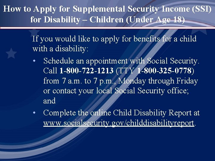 How to Apply for Supplemental Security Income (SSI) for Disability – Children (Under Age