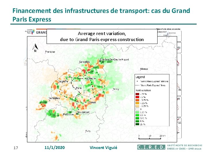 Financement des infrastructures de transport: cas du Grand Paris Express Average rent variation, due