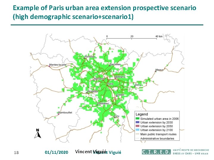 Example of Paris urban area extension prospective scenario (high demographic scenario+scenario 1) 18 01/11/2020