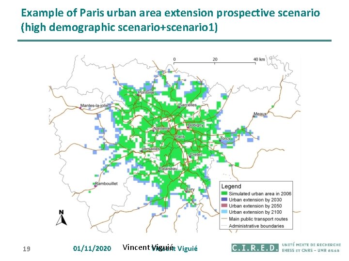 Example of Paris urban area extension prospective scenario (high demographic scenario+scenario 1) 19 01/11/2020