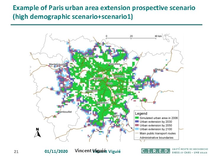 Example of Paris urban area extension prospective scenario (high demographic scenario+scenario 1) 21 01/11/2020
