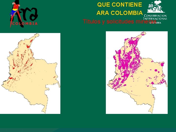 QUE CONTIENE ARA COLOMBIA Títulos y solicitudes mineras 