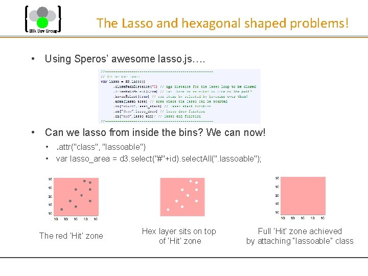The Lasso and hexagonal shaped problems! • Using Speros’ awesome lasso. js…. • Can