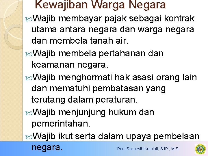 Kewajiban Warga Negara Wajib membayar pajak sebagai kontrak utama antara negara dan warga negara