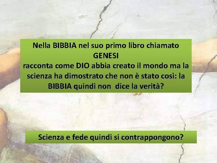 Nella BIBBIA nel suo primo libro chiamato GENESI racconta come DIO abbia creato il