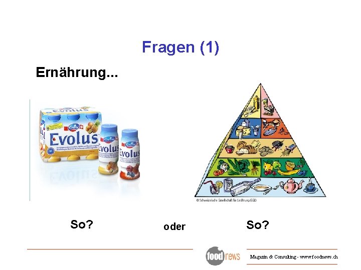 Fragen (1) Ernährung. . . So? oder So? Magazin & Consulting - www. foodnews.