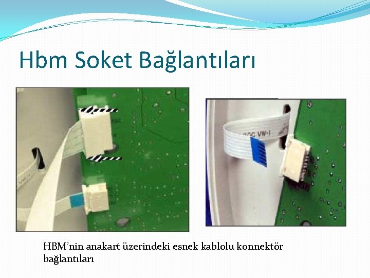 Hbm Soket Bağlantıları HBM’nin anakart üzerindeki esnek kablolu konnektör bağlantıları 