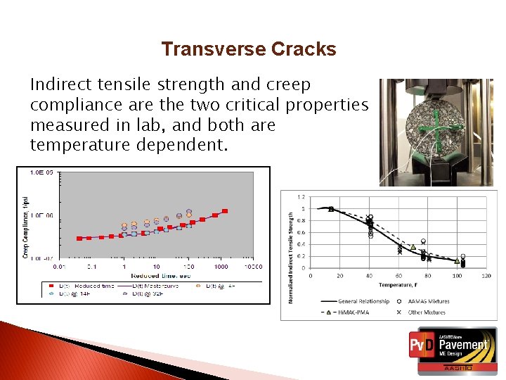 Transverse Cracks Indirect tensile strength and creep compliance are the two critical properties measured