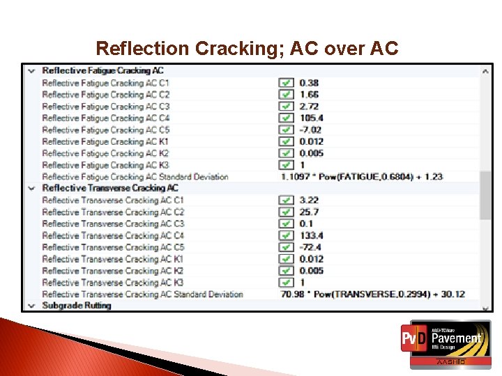 Reflection Cracking; AC over AC 