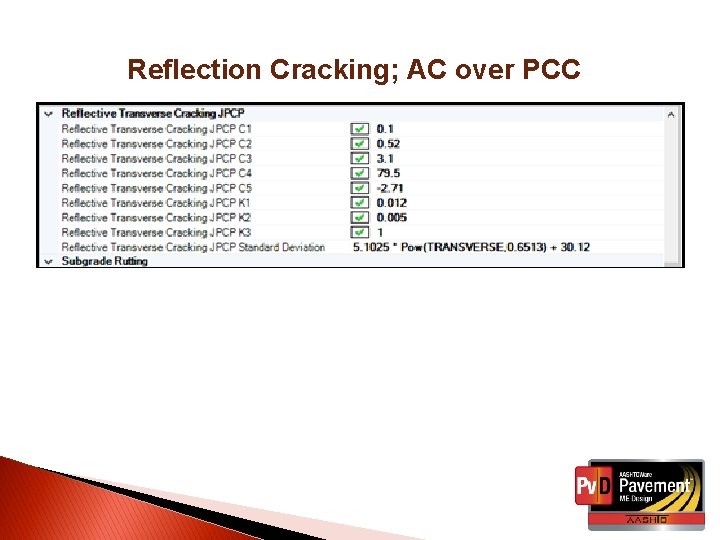 Reflection Cracking; AC over PCC 