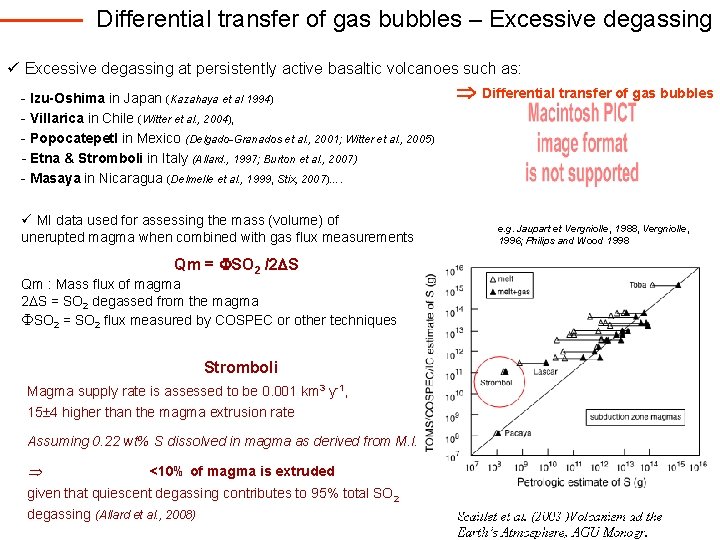 Differential transfer of gas bubbles – Excessive degassing ü Excessive degassing at persistently active
