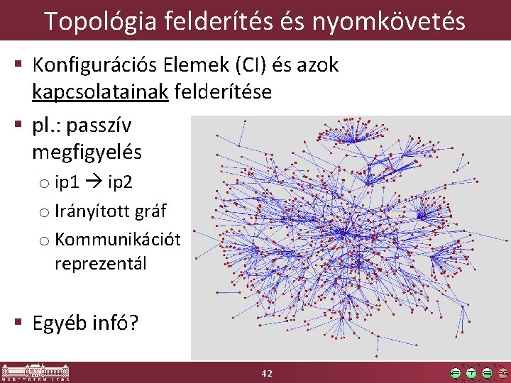 Topológia felderítés és nyomkövetés § Konfigurációs Elemek (CI) és azok kapcsolatainak felderítése § pl.