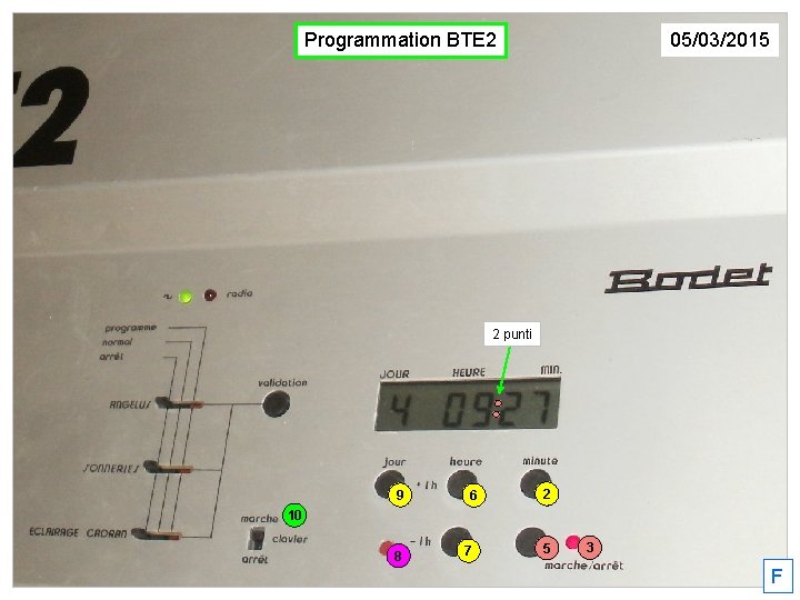 Programmation BTE 2 05/03/2015 2 punti 9 6 2 10 8 7 5 3