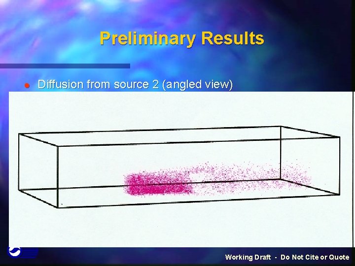 Preliminary Results l Diffusion from source 2 (angled view) Working Draft - Do Not Preliminary Results l Diffusion from source 2 (angled view) Working Draft - Do Not
