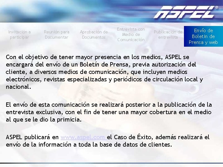 Invitación a participar Reunión para Documentar Aprobación de Documentos Entrevista con Medio de Comunicación