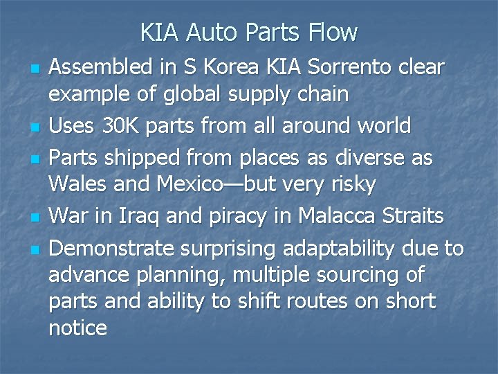 KIA Auto Parts Flow n n n Assembled in S Korea KIA Sorrento clear