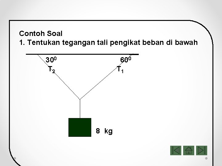 Contoh Soal 1. Tentukan tegangan tali pengikat beban di bawah 300 T 2 600