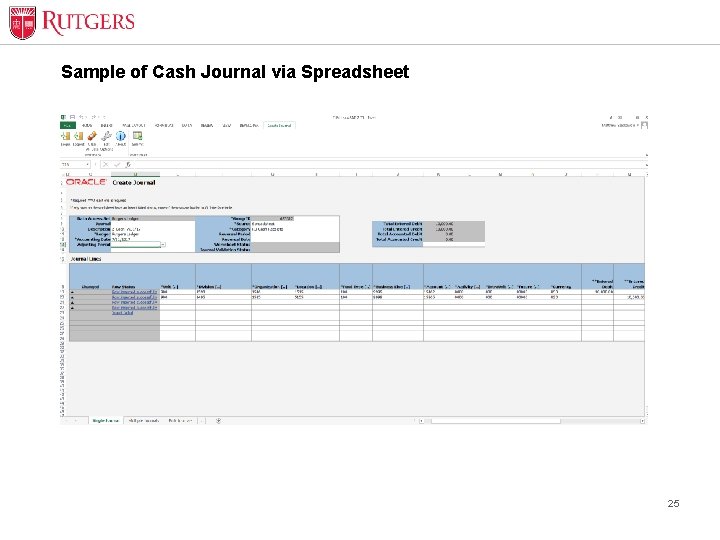 Sample of Cash Journal via Spreadsheet 25 