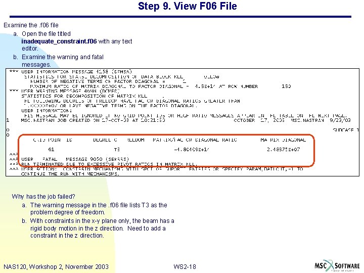 Step 9. View F 06 File Examine the. f 06 file a. Open the