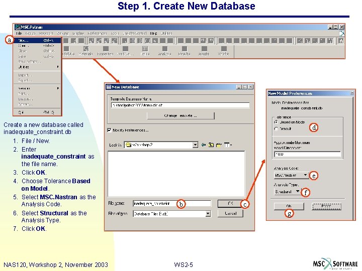Step 1. Create New Database a a Create a new database called inadequate_constraint. db