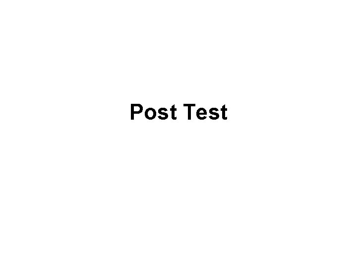 Post Test 