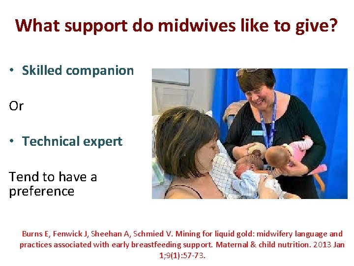What support do midwives like to give? • Skilled companion Or • Technical expert What support do midwives like to give? • Skilled companion Or • Technical expert