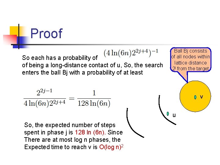 Proof So each has a probability of of being a long-distance contact of u,