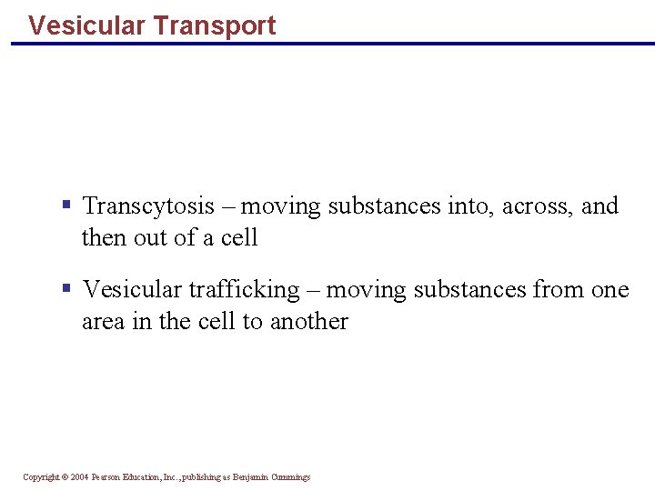 Vesicular Transport § Transcytosis – moving substances into, across, and then out of a