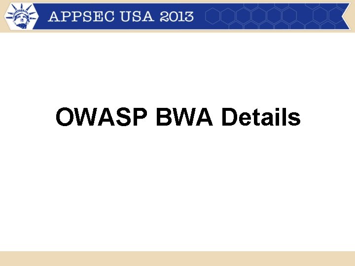OWASP BWA Details 