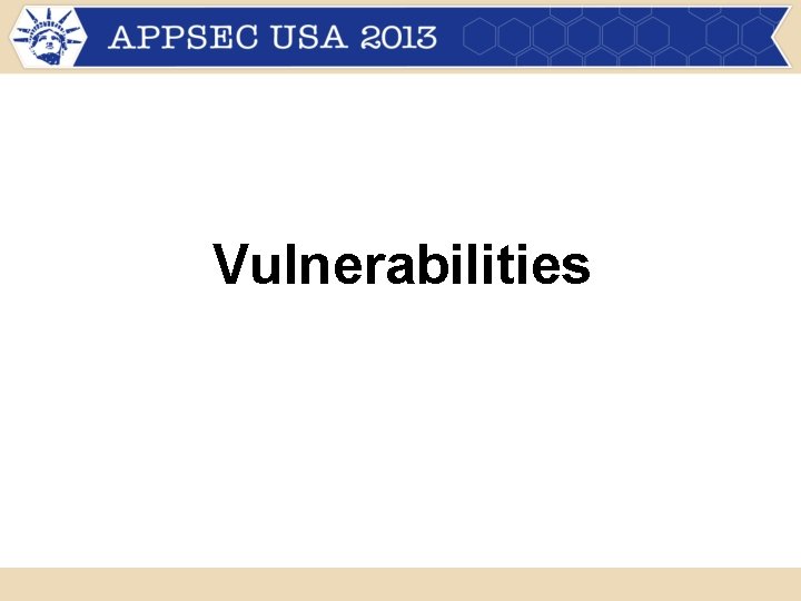 Vulnerabilities Vulnerabilities
