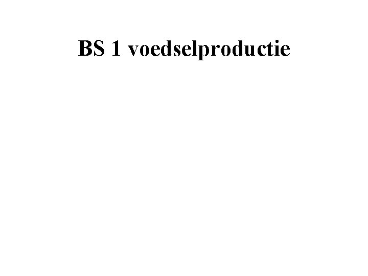 BS 1 voedselproductie 