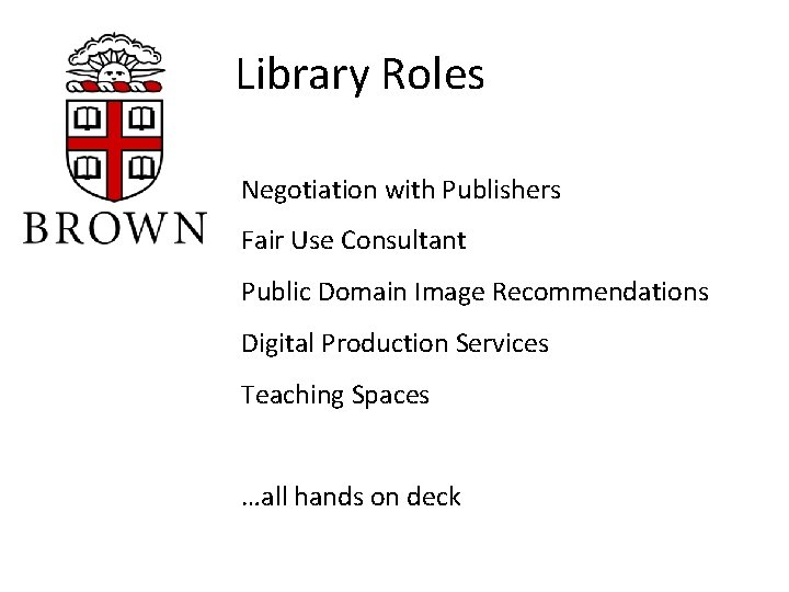 Library Roles Negotiation with Publishers Fair Use Consultant Public Domain Image Recommendations Digital Production